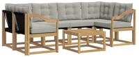 vidaXL Gartenlounge-Set Outdoor-Sofagarnitur 7 stk. Wei&szlig; und Hellgrau, (7-tlg)