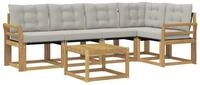 vidaXL Gartenlounge-Set Outdoor-Sofagarnitur 6 stk. Wei&szlig; und Hellgrau, (6-tlg)