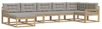 vidaXL Gartenlounge-Set Outdoor-Sofagarnitur 7 stk. Wei&szlig; und Hellgrau, (7-tlg)