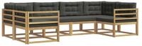 vidaXL Gartenlounge-Set Outdoor-Sofagarnitur 6 stk. Wei&szlig; und Anthrazit, (6-tlg)