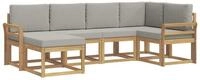 vidaXL Gartenlounge-Set Outdoor-Sofagarnitur 6 stk. Wei&szlig; und Hellgrau, (6-tlg)
