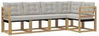 vidaXL Gartenlounge-Set Outdoor-Sofagarnitur 5 stk. Wei&szlig; und Hellgrau, (5-tlg)
