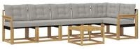 vidaXL Gartenlounge-Set Outdoor-Sofagarnitur 7 stk. Wei&szlig; und Hellgrau, (7-tlg)