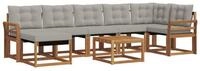 vidaXL Gartenlounge-Set Outdoor-Sofagarnitur 8 stk. Nat&uuml;rlich und Hellgrau,...