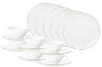 Seltmann Weiden Teeservice Liberty Goldrand Teeservice 140 ml 18-tlg. (18-tlg),...
