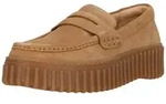 Clarks Torhill Penny Light Tan Suede Slipper mit charakteristischer, gerippter...