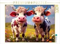 CALVENDO Puzzle CALVENDO Puzzle Zwei K&uuml;he, ein Plan &ndash; keiner wei&szlig; welcher,...