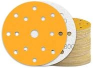 LuxusKollektion Schleifscheibe Schleifpapier 150mm Klett 15 Loch-Gelb 60 St&uuml;ck