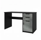 Vladon Schreibtisch Logan (B&uuml;rotisch, mit 2 Schubladen und 1 T&uuml;r), Schwarz