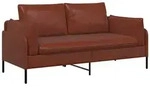vidaXL Sofa 188 x 81 x 89 cm 2-Sitzer Sofa Gl&auml;nzendes Braun 188x81x89 cm...
