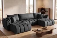WFL GROUP Ecksofa Iris U mit Schlaffunktion & Bettkasten - U-Form, Schlafsofa...