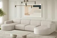Fun M&ouml;bel Wohnlandschaft U-Form Sofa PALMA XL in Stoff Noel und Scala, auch in