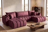 WFL GROUP Ecksofa Iris U mit Schlaffunktion & Bettkasten - U-Form, Schlafsofa...
