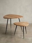KADIMA DESIGN Satztisch 2er Set Satztisch Akazie Massivholz / Metall Couchtisch...
