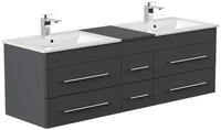 Posseik Badm&ouml;bel-Set Badm&ouml;bel Waschplatz "Nero XL" grafit