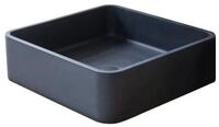 Tikamoon Waschbecken Tha&iuml;s - Quadratisches Waschbecken aus schwarzem Beton b....