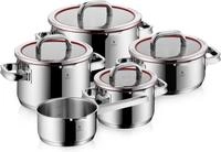 WMF Topf-Set Function 4, Glasdeckel mit 4 Abgie&szlig;funktionen, poliert,...