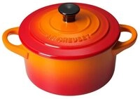 LE CREUSET Auflaufform Mini-Cocotte 10 cm Ofenrot, Steinzeug, (1-St), 250ml,