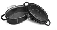 BURNHARD&reg; Grilltopf Gusseisenbr&auml;ter mit Frittierkorb, Gusseisen