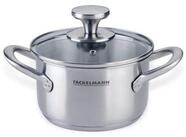 FACKELMANN Kochtopf Edelstahl-Kochtopf mit Deckel, Ovaler Schmortopf, Premium