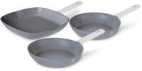 BerlingerHaus Pfannen-Set Bratpfannen Set 3-tlg. mit Grillpfanne, Aluminium