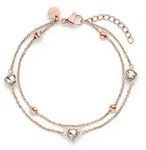 s.Oliver Armband Schmuck Geschenk Edelstahl The Double Row, Herzen, mit Zirkonia