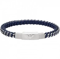 Emporio Armani Lederarmband Blaues Designer-Lederarmband