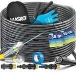 MASKO Hochdruckschlauch, Premium Rohrreinigungsschlauch Set Abflussreiniger 200...