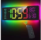 EASYERA Wanduhr 16,5 Zoll RGB Digitale Wanduhr Extra gro&szlig;es LED-Display mit