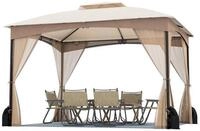 COSTWAY Faltpavillon, mit 4 Seitenteilen, Patio Zelt mit 4 Netz-W&auml;nden,