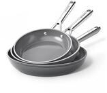 LuxusKollektion Pfannen-Set Pfannenset Keramik Induktion 20-28cm Grau