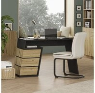 Vicco Schreibtisch Okaro, Anthrazit/Eiche, 105 x 50 cm mit 3 Schubladen (1-St)