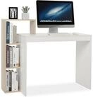 LuxusKollektion Computertisch Schreibtisch kleiner Computertisch Regal Wei&szlig; und