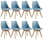 LuxusKollektion Esszimmerstuhl Esszimmerst&uuml;hle 8er Set Morandi Lichtblau