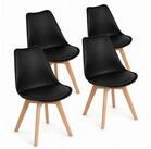 LuxusKollektion Schalenstuhl Esszimmerst&uuml;hle 4er Set Schwarz Schalenstuhl PU