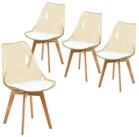 LuxusKollektion Esszimmerstuhl Esszimmerstuhl 4er Set Transparente R&uuml;ckenlehne...