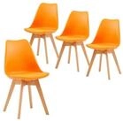 LuxusKollektion Esszimmerstuhl Esszimmerstuhl Retro Orange 4er Set
