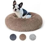 LuxusKollektion Hundebett Katzenbett Rund 60cm Braun Flauschig