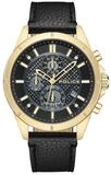 Police Quarzuhr PEWGC0054001, Herrenuhr Urban Chronograph Schwarz/Goldfarben