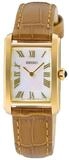 Seiko Quarzuhr SWR100P1, f&uuml;r Damen Rechteckig Braun/Goldfarben