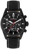 Jacques Lemans Quarzuhr 42-2F, Herrenuhr Chronograph Sport Schwarz
