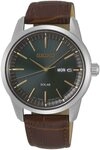 Seiko Solaruhr SNE529P1, Armbanduhr, Herrenuhr, Datum, Saphirglas, Lederarmband