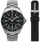 ruhla Automatikuhr NVA Kommando Minentaucher 4960M-5_set, (Set, 2-tlg., Mit