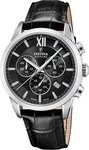 Festina Chronograph Festina Herrenuhr Leder schwarz Festina, (Chronograph),...