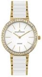 Jacques Lemans Quarzuhr 50-7D, Damenuhr Monaco Goldfarben/Keramik Wei&szlig;