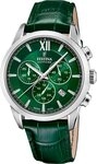 Festina Chronograph Festina Herrenuhr Leder gr&uuml;n Festina, (Chronograph), Herren