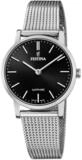 Festina Quarzuhr Damen-Uhr Swiss Made Analog Quarz Edelstahl-Armband F20015/3