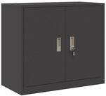 vidaXL Aktenschrank 80 x 40 x 70 cm Aufbewahrungsschrank mit Speicher Schwarz