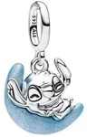 Pandora Bead 795022C01, Silber Anh&auml;nger Disney Stitch auf Leuchtendem Mond blau