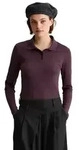 Marc O'Polo DENIM Langarm-Poloshirt aus Rippjersey rot XS (34)
